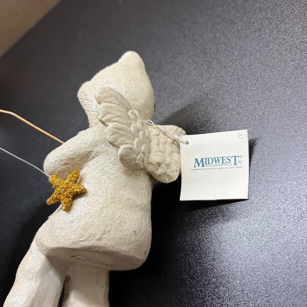 Midwest of canon falls shelf angel with fishing pole & star on the end figurine